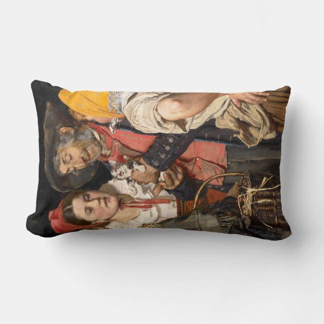 Almofada Lombar O tesouro do velho (o gato) (de Karl Gussow) (Frente)