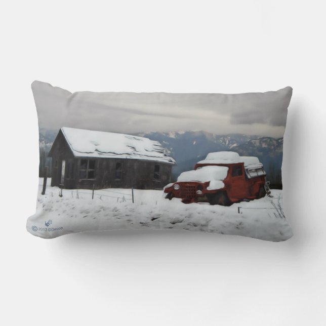 Almofada Lombar O velho caminhão vermelho (Frente)