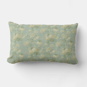 Almofada Lombar O vintage elegante floral aumentou, verde