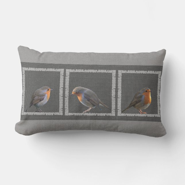 Almofada Lombar Obscuridade rústica das fotos dos pássaros do (Frente)