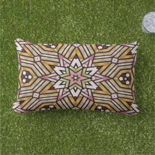 Almofada Lombar Ocre Mostarda Amarelo Taupe Marrom Rosa Arte Triba