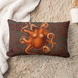 Almofada Lombar Octopus Sea Monster Cephalapod Vintage