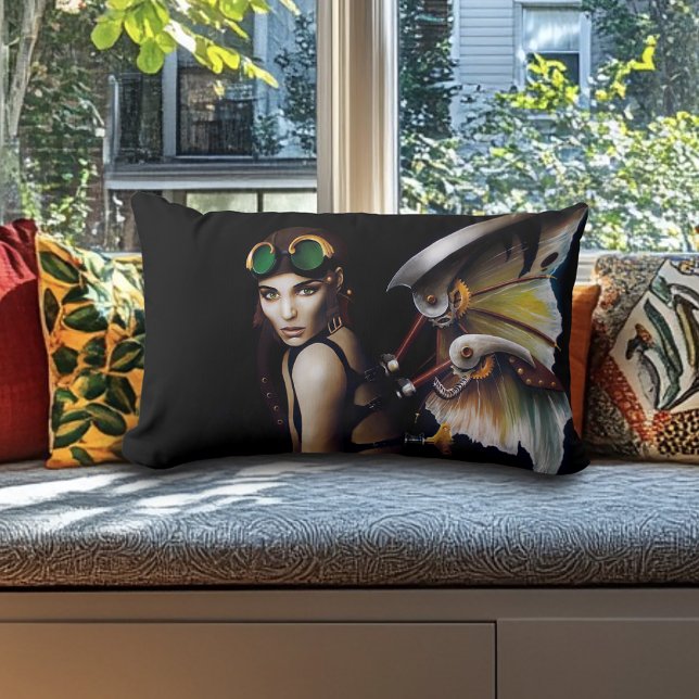 Almofada Lombar Óculos com Asas de Fada Mecânicas Steampunk (Criador carregado)