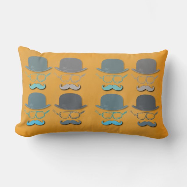 Almofada Lombar Óculos de proteção, chapéus e bigodes de Steampunk (Frente)