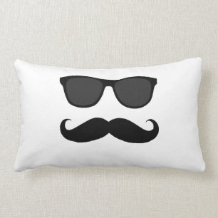Almofada Lombar Óculos de sol e Moustache brancos pretos