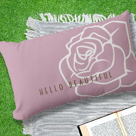 Almofada Lombar Olá, Bonito - Rosa Rosa Moderno e Elegante ao Ar L