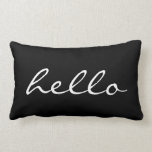 Almofada Lombar Olá! preto e branco<br><div class="desc">Travesseiro preto e branco do olá!</div>