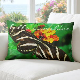 Almofada Lombar Olá Sunshine, Chic Black & White Butterfly Foto