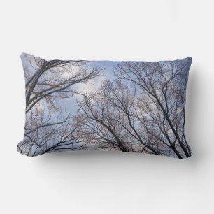 Almofada Lombar Olhando para as árvores da manhã de inverno