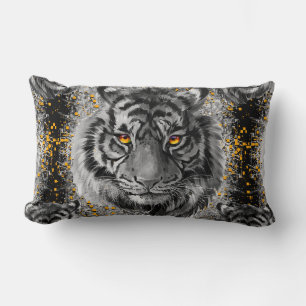 Almofada Lombar Olhos de Tigre - Desenho Colorido de Tigre - Trave