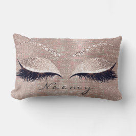 Almofada Lombar Olhos Lashes Brilhantes Glam Preto NomeSequin