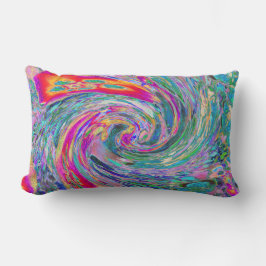 Almofada Lombar Ondas de Cores Psicodélicas Florais Abstratas em A