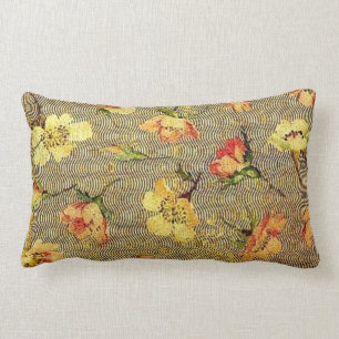 Almofada Lombar Ondas florais do vintage