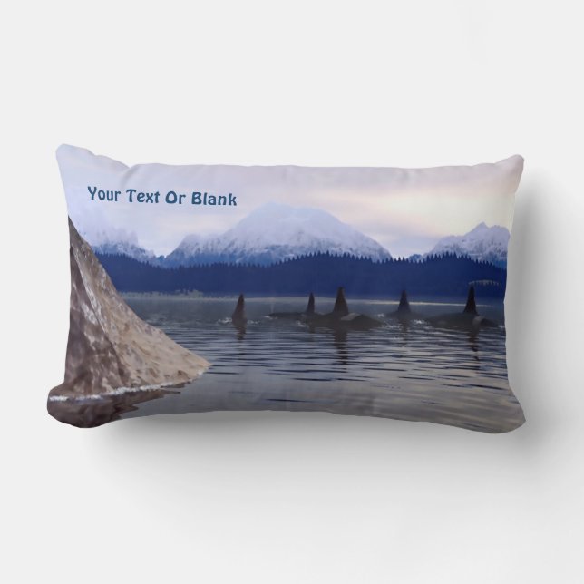 Almofada Lombar Orca de Água Escura (Frente)