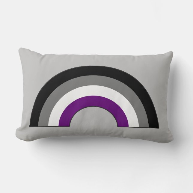 Almofada Lombar Orgulho Asexual Arco-Íris + Áce | Demi | CINZAS (Frente)