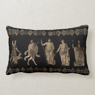 Almofada Lombar Ornamento-chave de Deidades Gregas e Meander