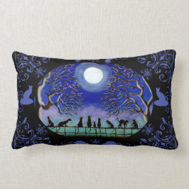 Almofada Lombar Os gatos pretos dirigem o travesseiro da decoração