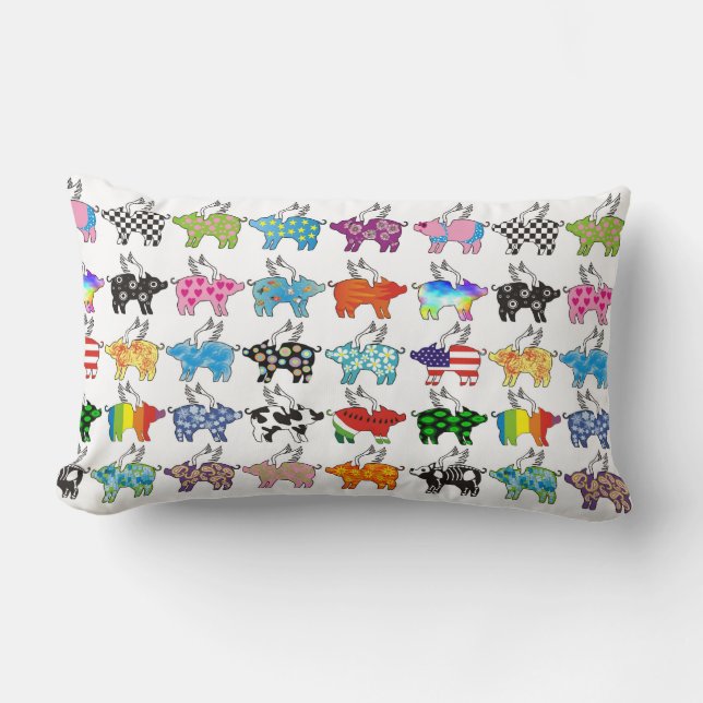 Almofada Lombar Os porcos todos do vôo descansam em seguido (Frente)