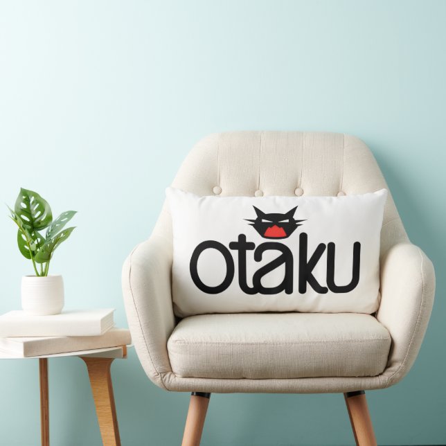 Almofada Lombar Otaku Cat Funny Slogan (Cadeira)