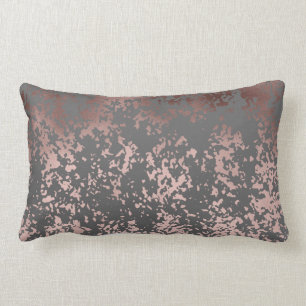 Almofada Lombar ouro cor-de-rosa do falso elegante e brushstrokes