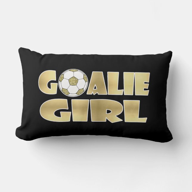 Almofada Lombar Ouro da menina do Goalie do futebol (Frente)
