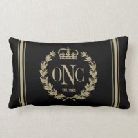 Ouro Laurel Wreath Monogramas Travesseiro de logot