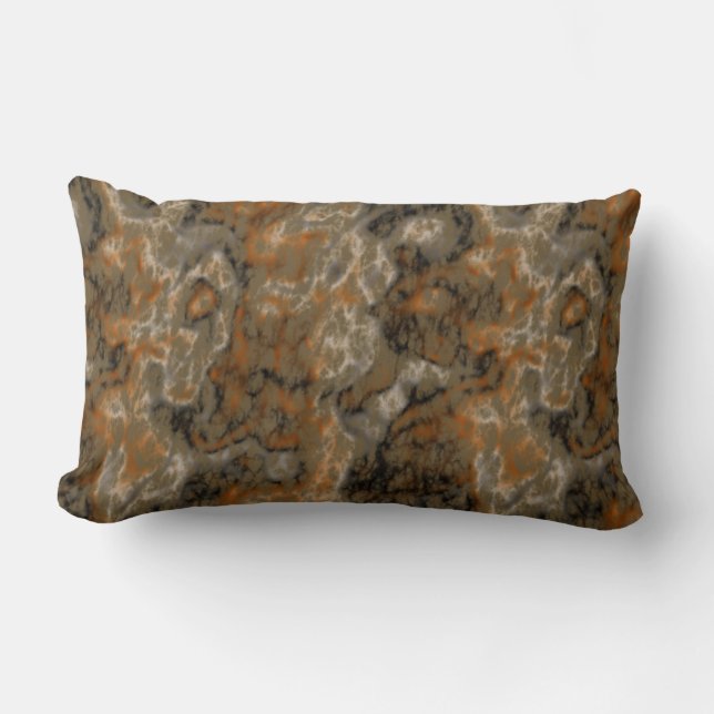 Almofada Lombar Ouro, oliveira e abstrato preto (Frente)