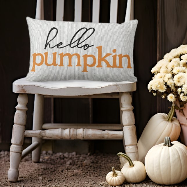 Almofada Lombar Outono Olá Abóbora  (Hello Pumpkin Fall Pillow)
