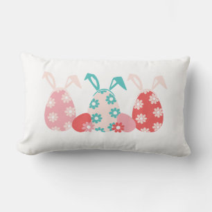 Almofada Lombar Ovos Decorados Felzs pascoa Ouvidos De Coelhinho