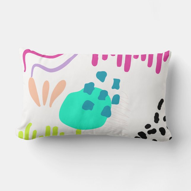 Almofada Lombar Padrão Abstrato colorido moderno. (Frente)