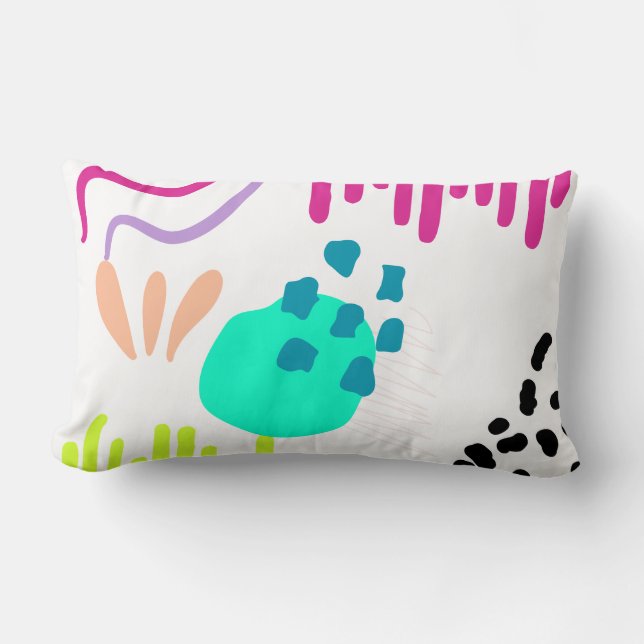 Almofada Lombar Padrão Abstrato colorido moderno. (Frente)