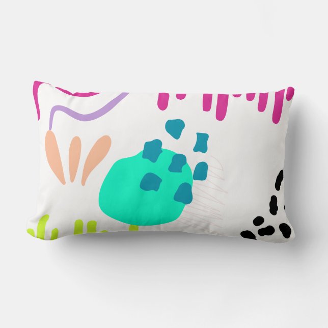 Almofada Lombar Padrão Abstrato colorido moderno. (Frente)