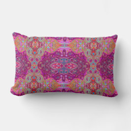 Almofada Lombar Padrão abstrato Magenta Rosa, Azul e Vermelho do G