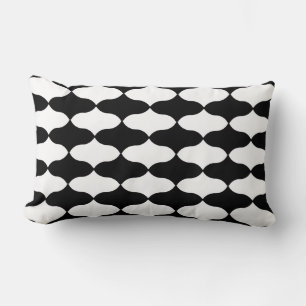 Almofada Lombar Padrão Abstrato Preto e Branco