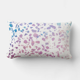 Almofada Lombar Padrão abstrato Terrazzo Mosaico rosa e azul