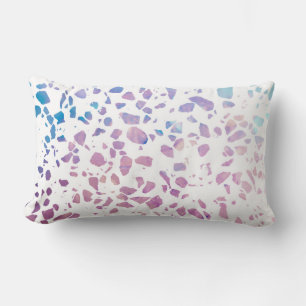 Almofada Lombar Padrão abstrato Terrazzo Mosaico rosa e azul