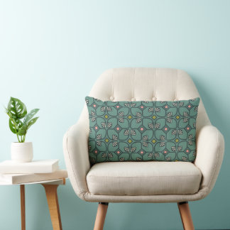Almofada Lombar Padrão art déco floral vintage. Estilo dos anos 19