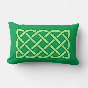 Almofada Lombar Padrão Celtic Knot, Esmeralda e Verde limão