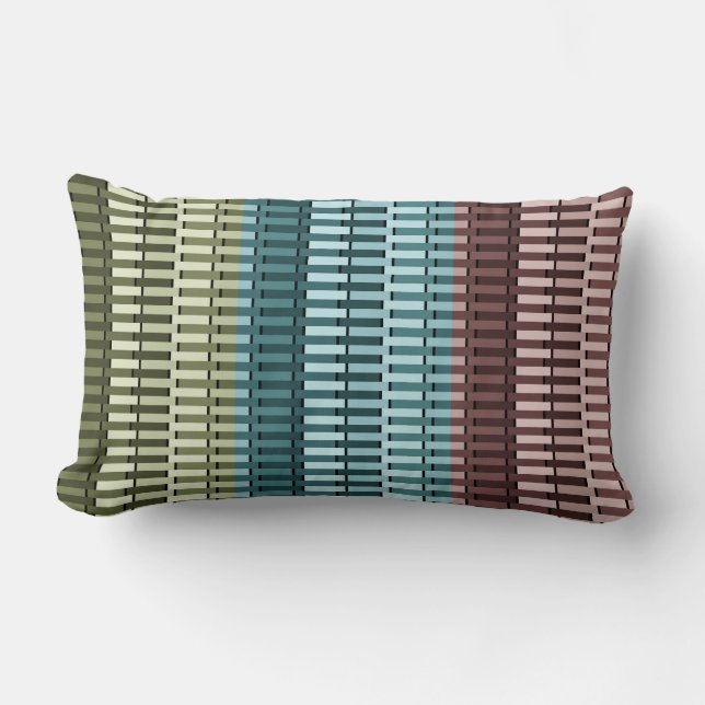 Almofada Lombar Padrão Chic Moderno Na moda Verde Amarelo Verde Az (Frente)