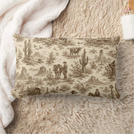 Almofada Lombar Padrão contínuo de Toile do Deserto Ocidental Vint