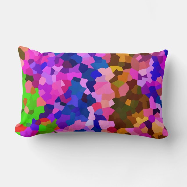 Almofada Lombar Padrão de Abstrato Cristal Iridescente (Frente)