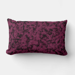 Almofada Lombar Padrão de Abstrato de Cubismo Negro Burgundy