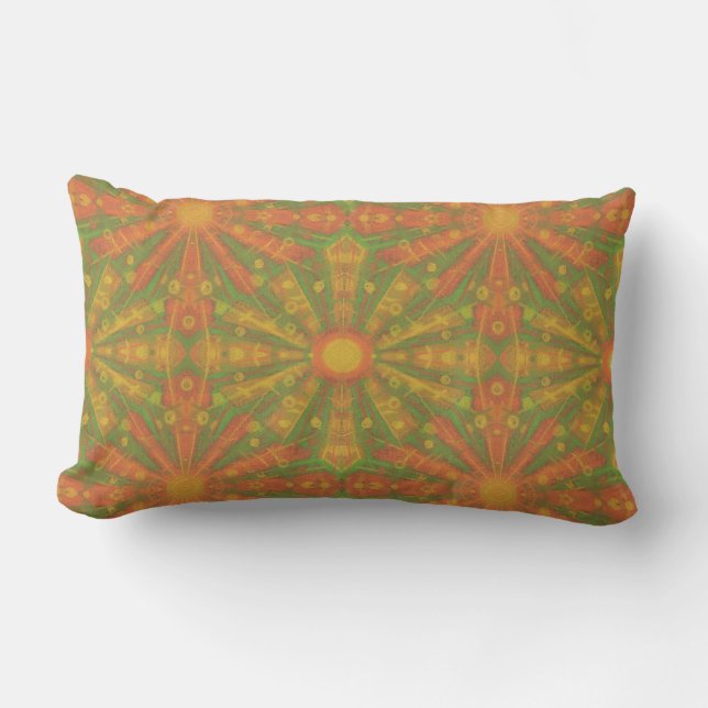 Almofada Lombar Padrão de abstrato "Sunshine" em laranja e amarelo (Frente)