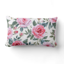Padrão de aquarela Cottagecore floral rosa-pink