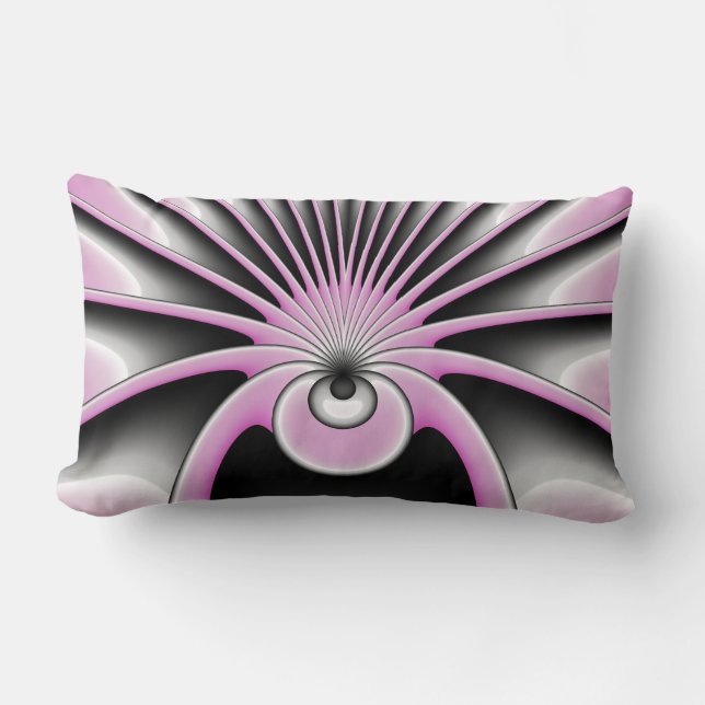 Almofada Lombar Padrão de Arte Fractal Moderno Abstrato (Frente)