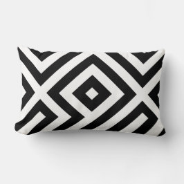 Almofada Lombar Padrão de azulejos preto e branco