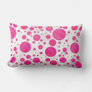 Almofada Lombar Padrão de Bolinhas de Paixão Rosa