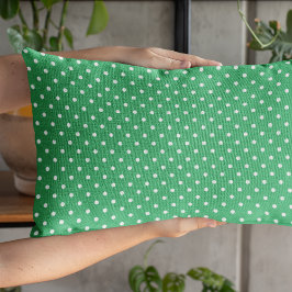Almofada Lombar Padrão de Bolinhas Verdes Fofo