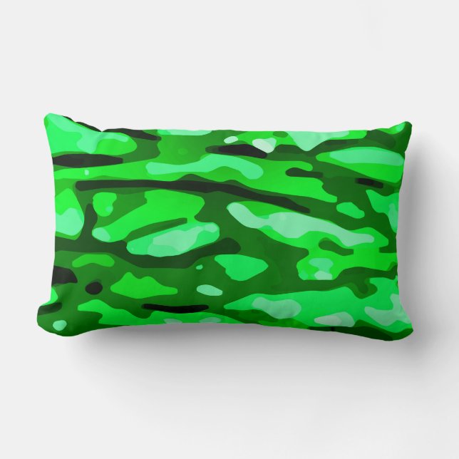 Almofada Lombar Padrão de Camo Verde Trendy (Frente)