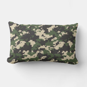 Almofada Lombar Padrão de Camuflagem Digital Verde